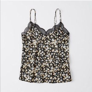 XS Abercrombie Double Strap Lace Trim Cami